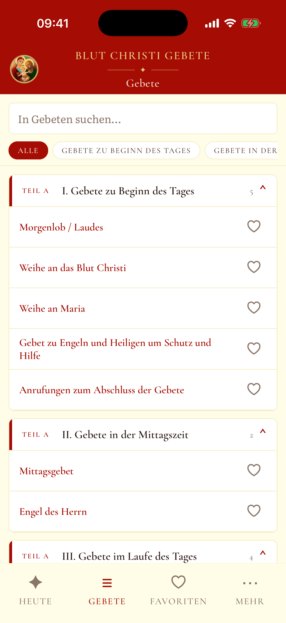 Gebet · Blut Christi App – Gebetsschatz